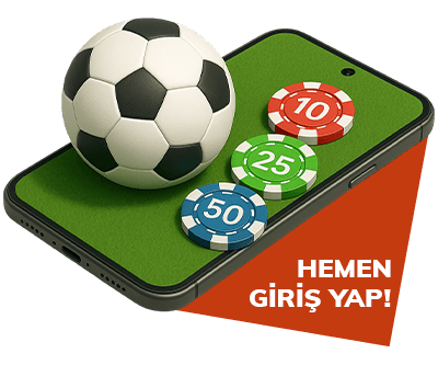 Spor fişleri ve futbol topu ile hemen giriş yap çağrısı