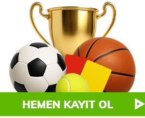 Kupa ve spor toplarıyla hemen kayıt ol butonu